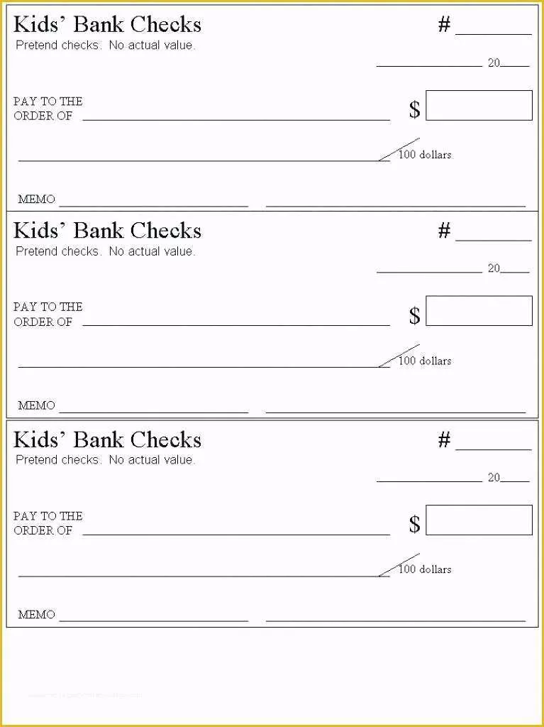 Large Fake Check Template Free Of Printable Fake Checks Blank Big Check Template Free Vector