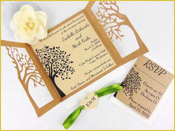 Laser Cut Templates Free Of 28 Rustic Wedding Invitation Design Templates Psd Ai