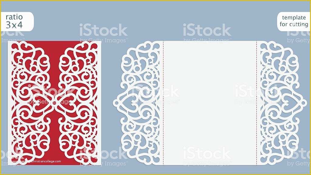 Laser Cut Templates Free Of Laser Cut Wedding Invitation Card Template Vector Stock