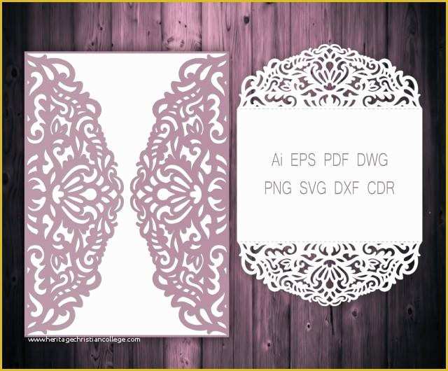 Laser Cut Wedding Invitation Templates Free Of 5x7 Gate Fold Wedding Invitation Laser Cut Card Template