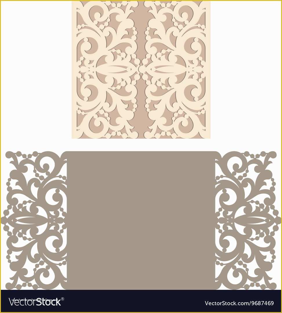 Laser Cut Wedding Invitation Templates Free Of Laser Cut Envelope Template for Invitation Vector Image