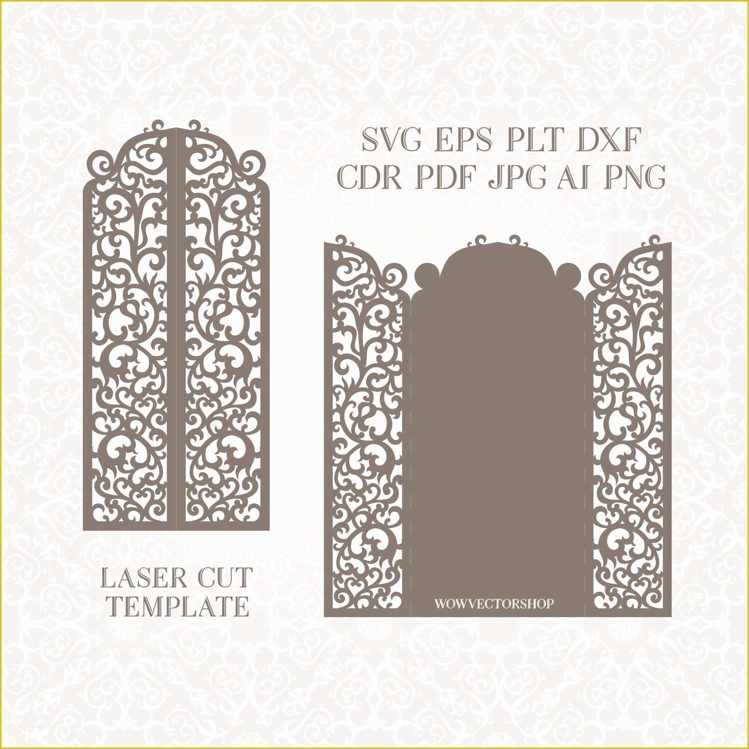 Laser Cut Wedding Invitation Templates Free Of Laser Cut Envelope Template for Wedding Invitation or