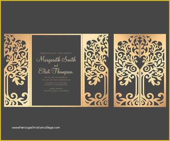 Laser Cut Wedding Invitation Templates Free Of Love Tree Wedding Invitation Laser Cut Pattern Card Template