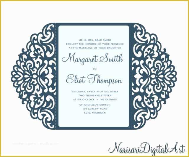 Laser Cut Wedding Invitation Templates Free Of ornamental 5x7 Gate Fold Wedding Invitation Card