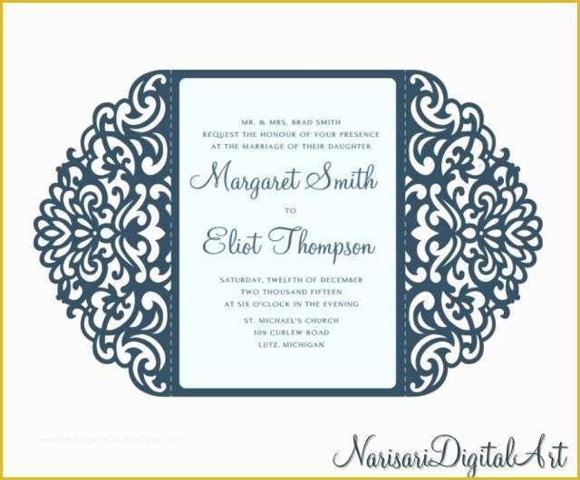 Laser Cut Wedding Invitation Templates Free Of ornamental 5x7 Gate Fold Wedding Invitation Card