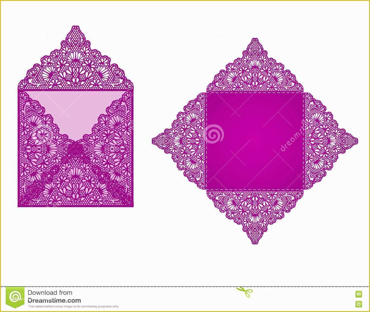 Laser Cut Wedding Invitation Templates Free Of Square Laser Cut Envelope Template Stock Illustration