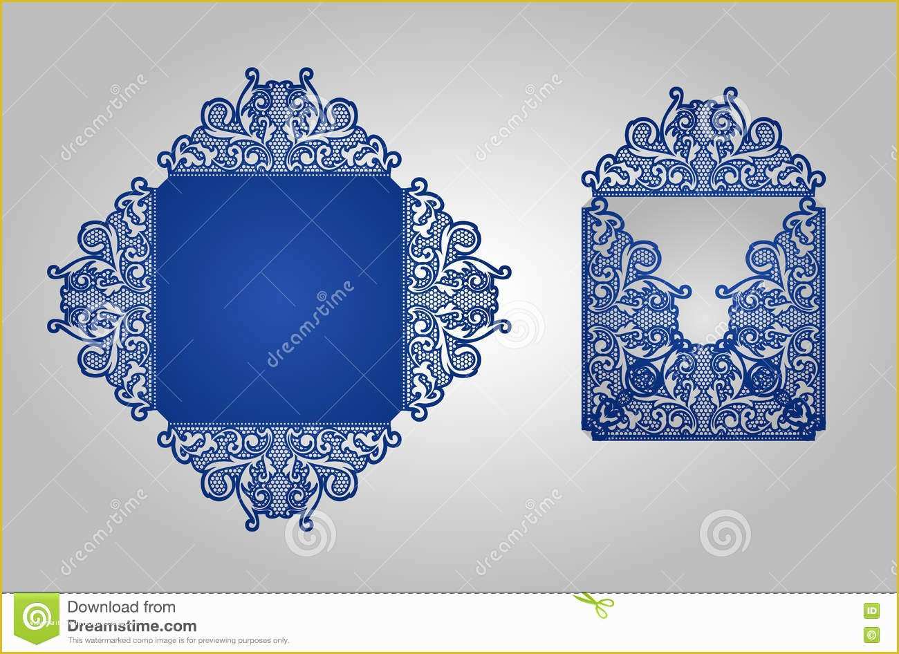 Laser Cut Wedding Invitation Templates Free Of Square Laser Cut Invitation Template Stock Illustration