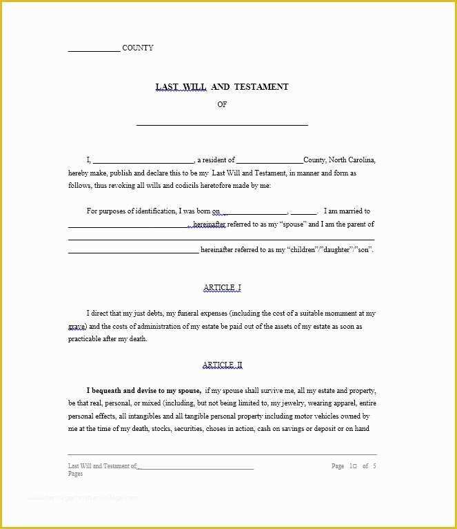 Last Will &amp;amp; Testament Free Template Of 39 Last Will and Testament forms &amp; Templates Template Lab