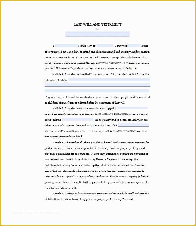 Last Will &amp; Testament Free Template Of 39 Last Will and Testament forms & Templates Template Lab