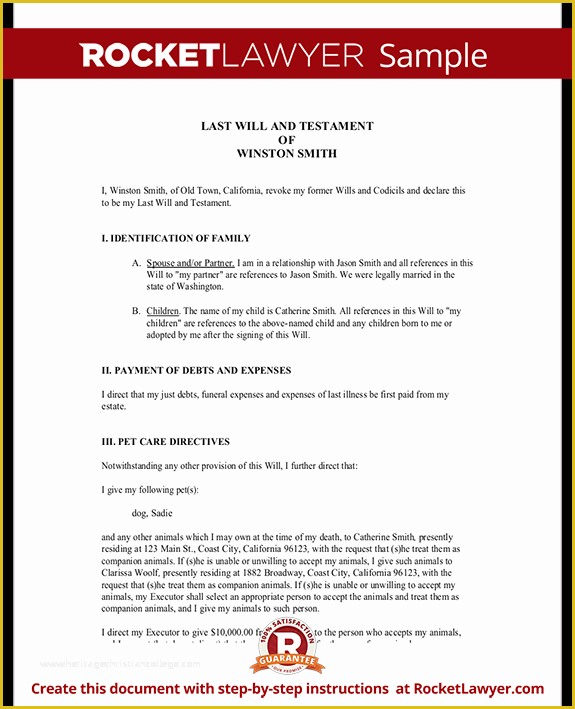 Last Will &amp;amp; Testament Free Template Of Last Will and Testament form Free Simple Line Template