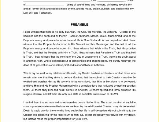 Last Will &amp;amp; Testament Free Template Of Last Will and Testament Template