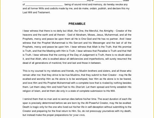 Last Will &amp;amp; Testament Free Template Of Last Will and Testament Template