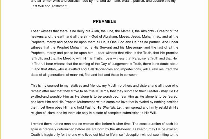 Last Will &amp;amp; Testament Free Template Of Last Will and Testament Template