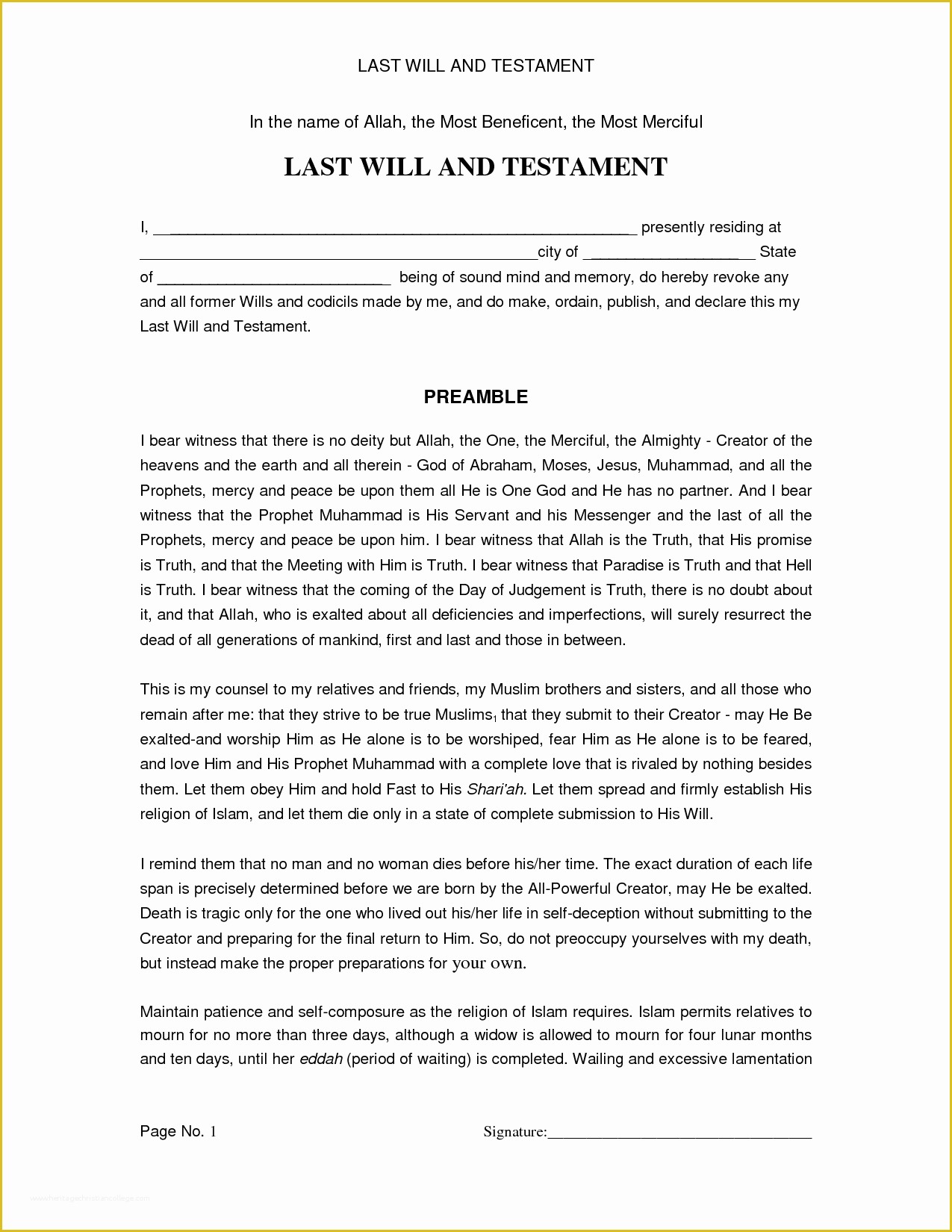 Last Will &amp; Testament Free Template Of Last Will and Testament Template