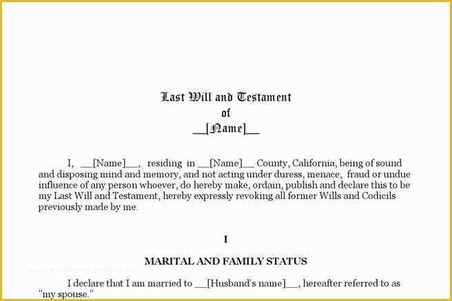 Last Will and Testament Arizona Template Free Of Download Last Will and Testament form for Free Tidytemplates