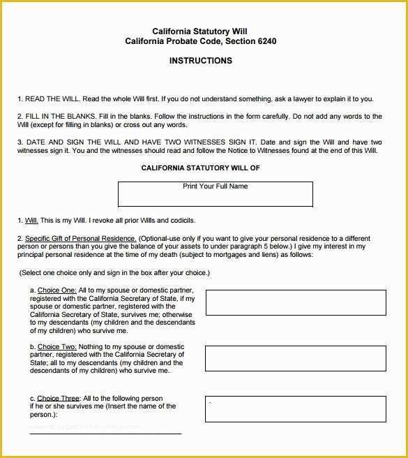 Last Will and Testament Arizona Template Free Of forms for Wills