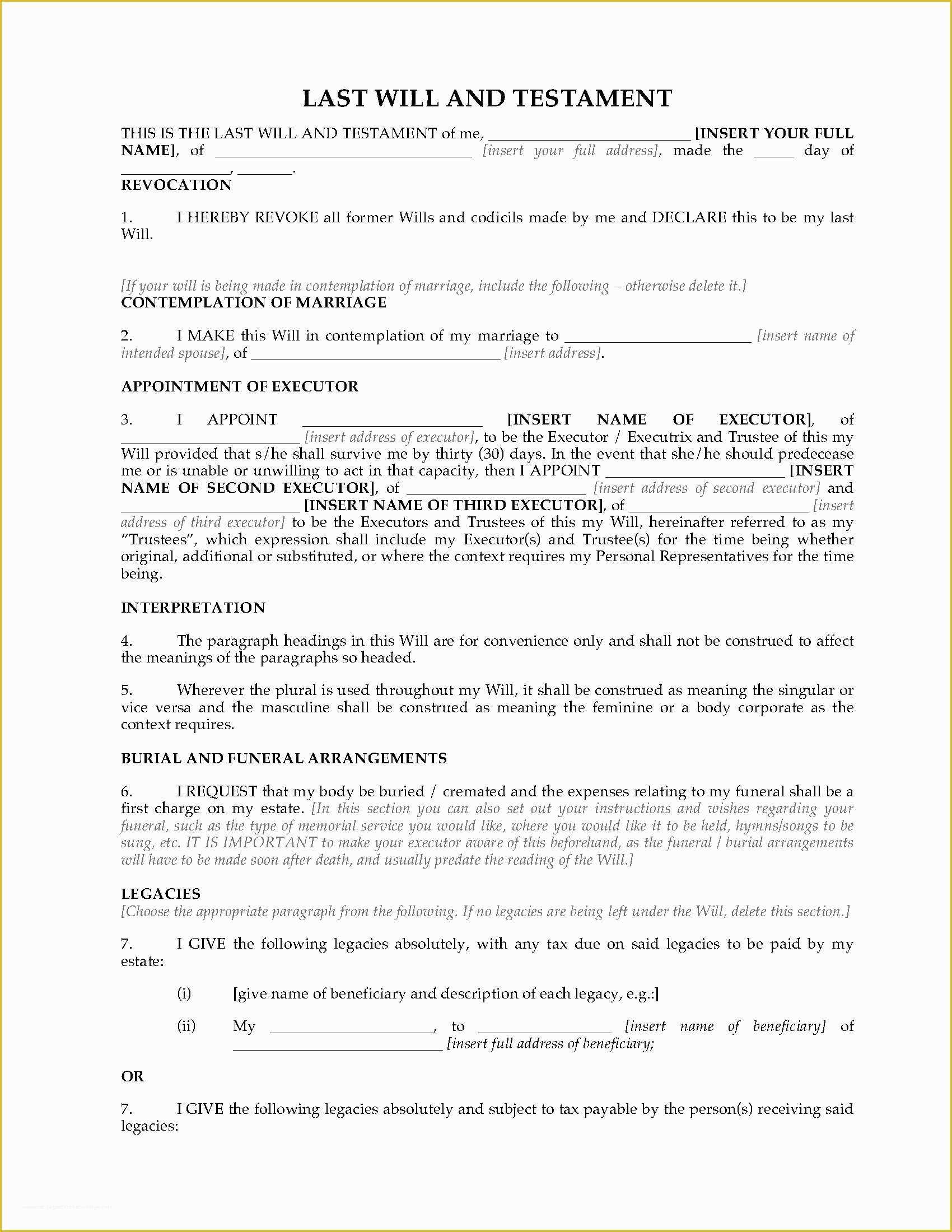 Last Will and Testament Arizona Template Free Of United Kingdom Legal Will Kit