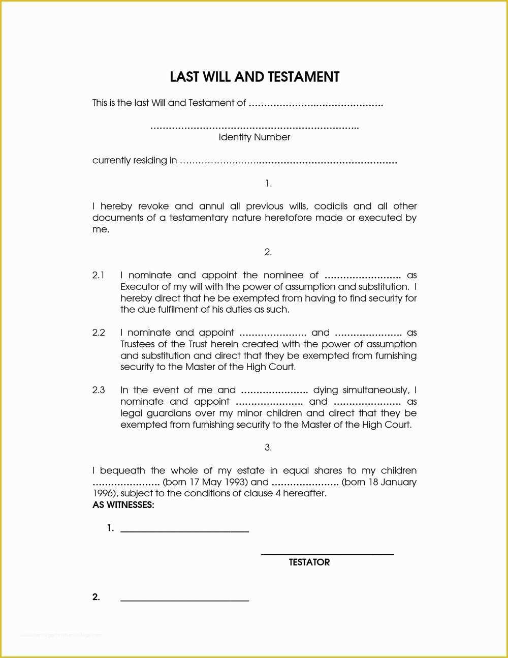 Last Will and Testament Australia Template Free Of Ez Legal forms Last Will and Testament forms 6547