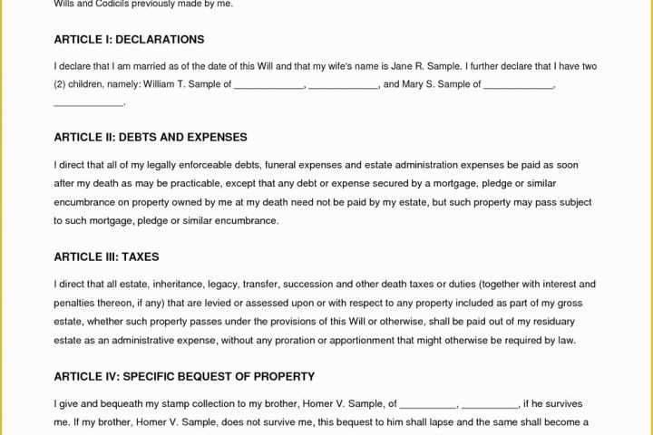 Last Will and Testament Australia Template Free Of Free Printable Last Will and Testament forms Australia