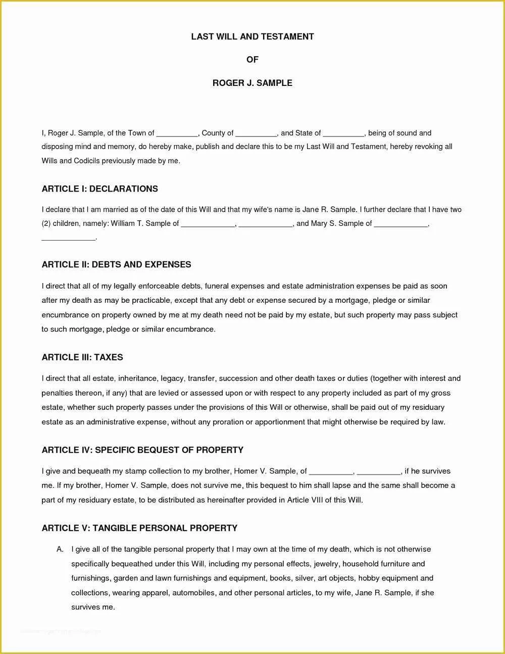 46 Last Will and Testament Australia Template Free