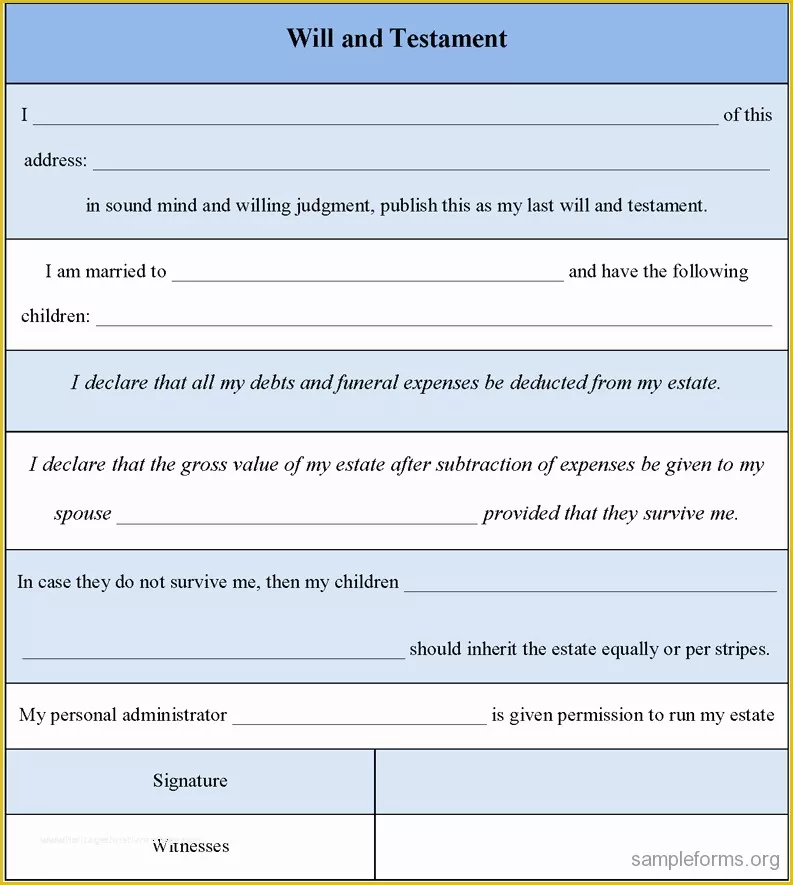 Template Free Printable Uk Last Will And Testament Forms