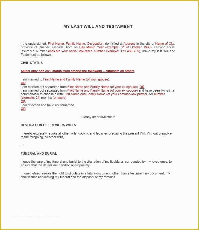 Last Will and Testament Free Template Single No Children Of 39 Last Will and Testament forms & Templates Template Lab