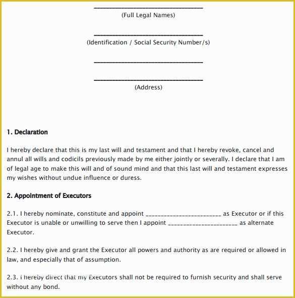 Last Will and Testament Free Template Single No Children Of Last Will and Testament forms 8 Download Free Documents