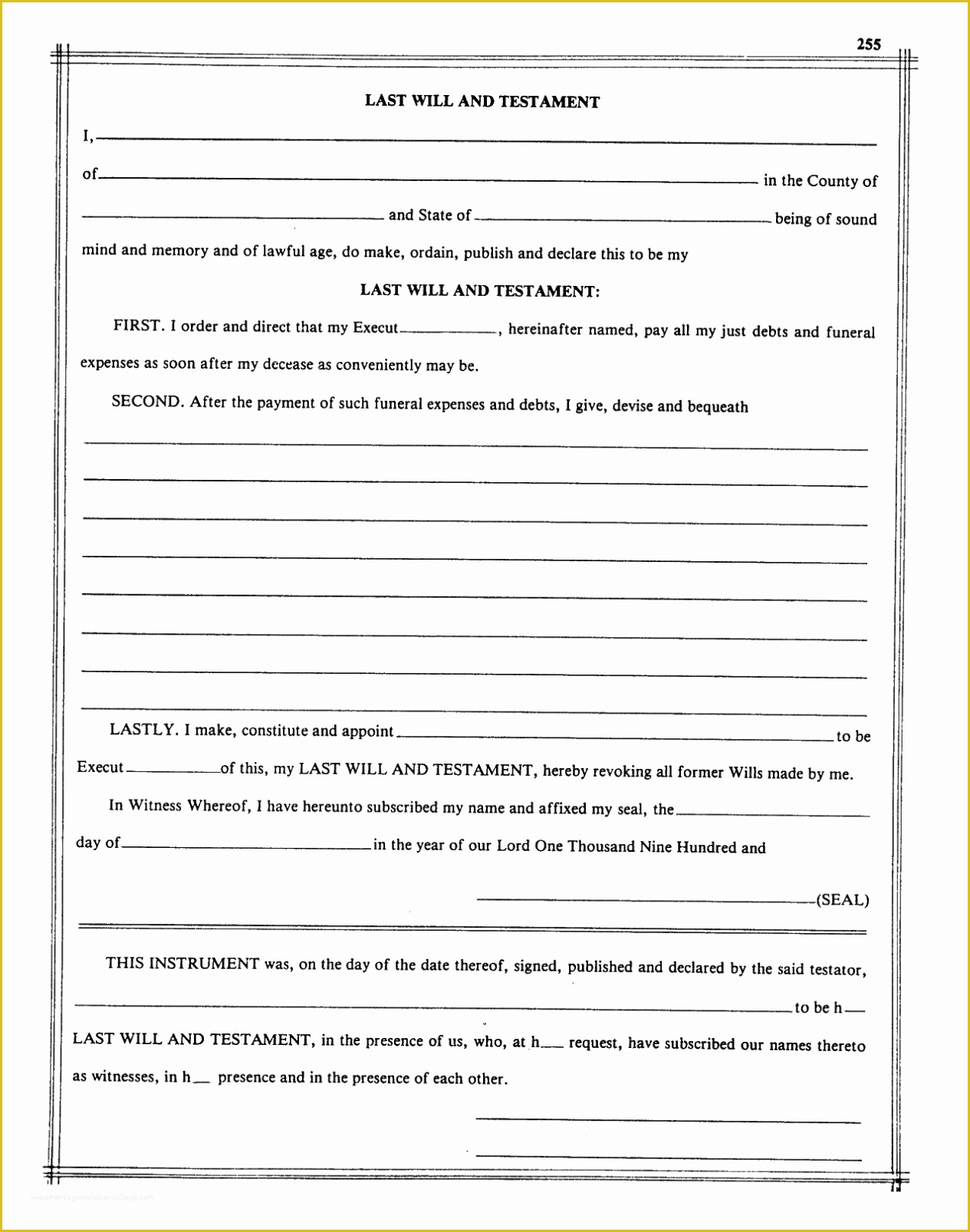 Last Will And Testament Free Template Single No Children Of Free Printable Last Will And