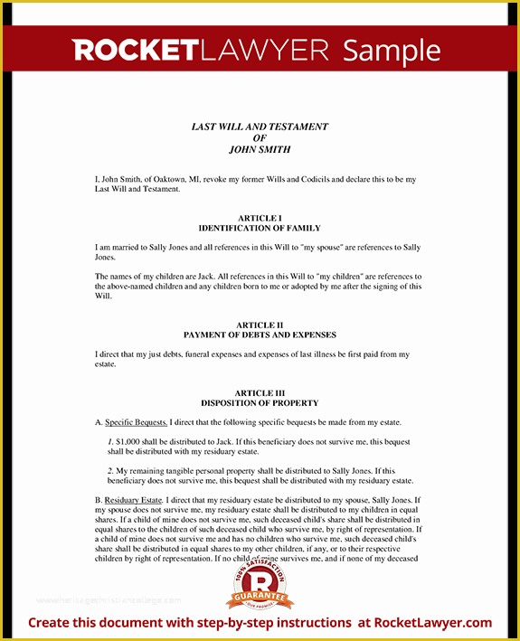 Last Will and Testament Free Template Single No Children Of Plete Will Document How to Plete A Will