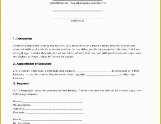 Last Will and Testament Free Template Single No Children Of Sample Free Will form 9 Free Documents In Pdf