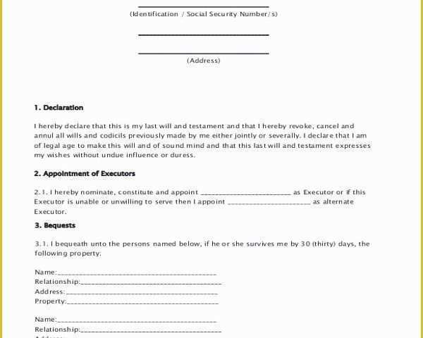 Last Will and Testament Free Template Single No Children Of Sample Free Will form 9 Free Documents In Pdf