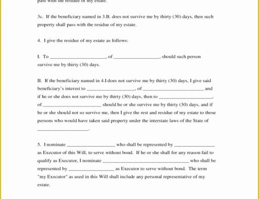 Last Will and Testament Free Template Tennessee Of Free Line Last Will and Testament Template