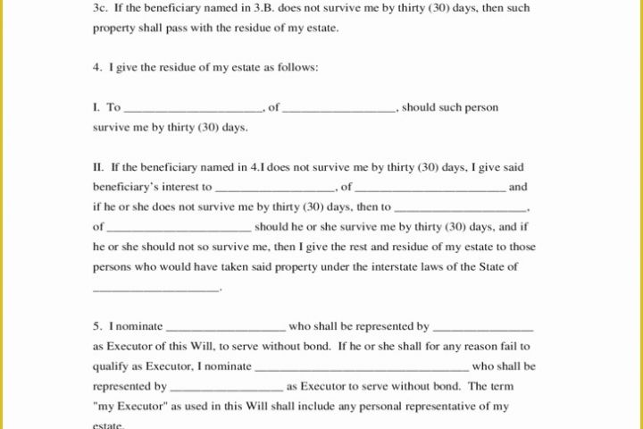 Last Will and Testament Free Template Tennessee Of Free Line Last Will and Testament Template