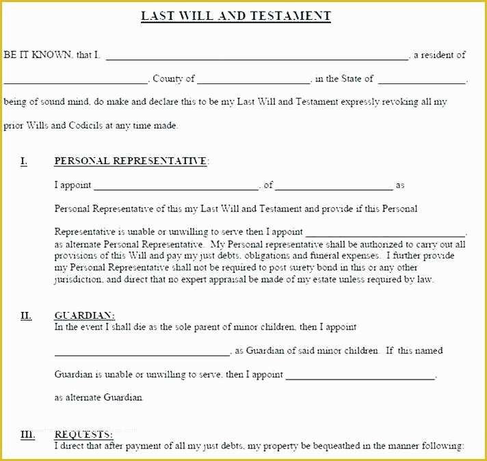 Last Will and Testament Free Template Tennessee Of Last Will and Testament Template Florida Free Template