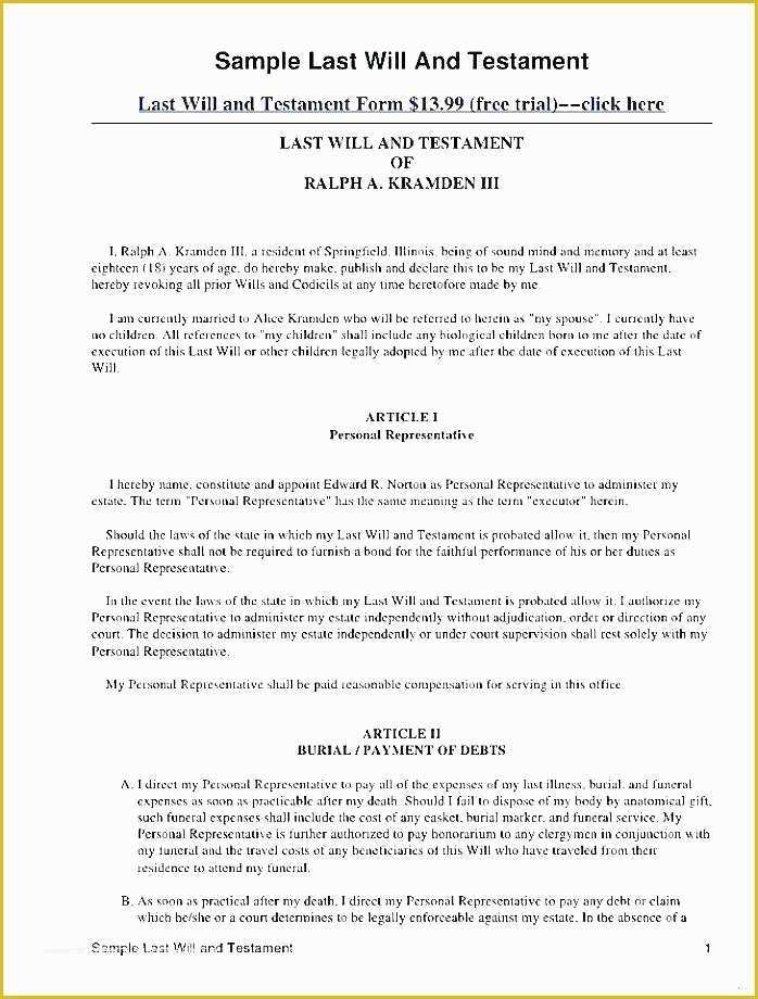 Last Will and Testament Free Template Tennessee Of Printable Last Will and Testament Template Blank Free