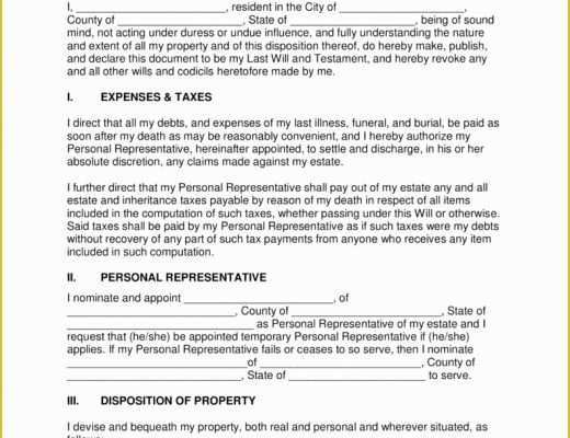 Last Will and Testament Free Template Washington State Of Last Will and Testament Blank forms Business Registratio