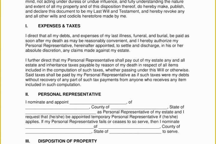 Last Will and Testament Free Template Washington State Of Last Will and Testament Blank forms Business Registratio