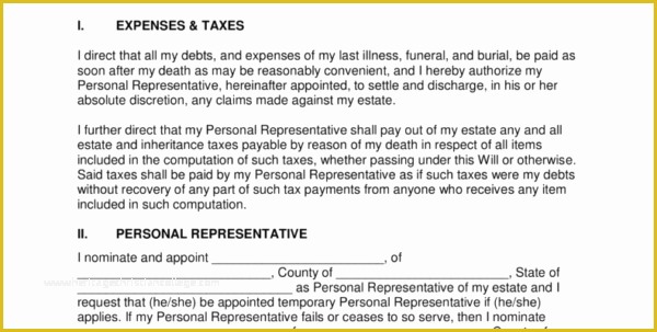 Last Will and Testament Free Template Washington State Of Last Will and Testament Blank forms Business Registratio