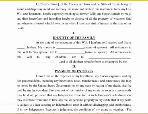 Last Will and Testament Template Maryland Free Of Free Last Will and Testament Free Template Maryland – Free