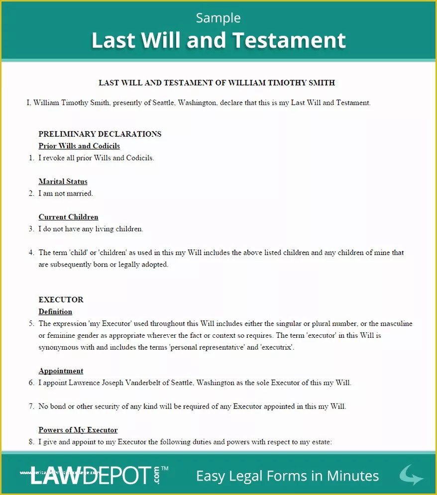 Last Will and Testament Texas Free Template Of 11 Best S Of Simple Living Will form Sample Living