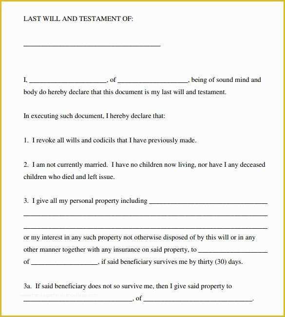 Last Will and Testament Texas Free Template Of 9 Sample Last Will and Testament forms