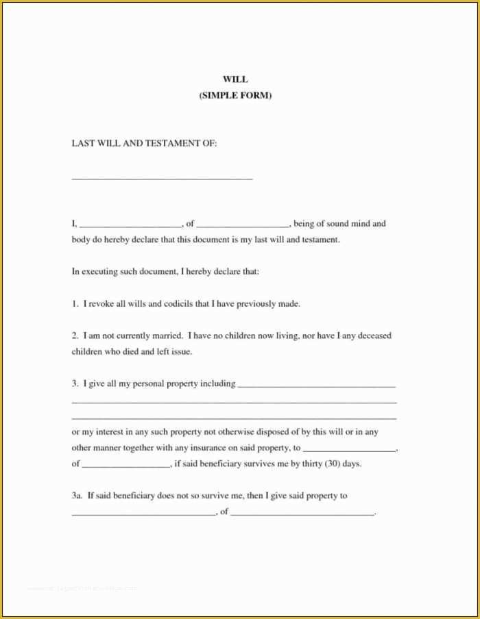 Last Will and Testament Texas Free Template Of Blank Job Applications forms Printable Job Application
