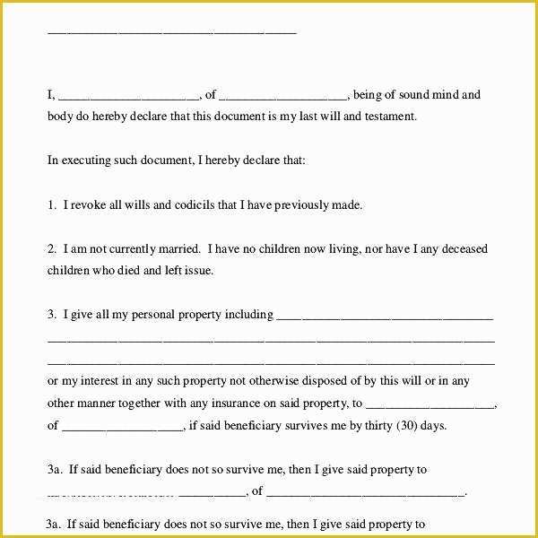 Last Will and Testament Texas Free Template Of Divorce Papers Free Templates In Doc Petition Sample