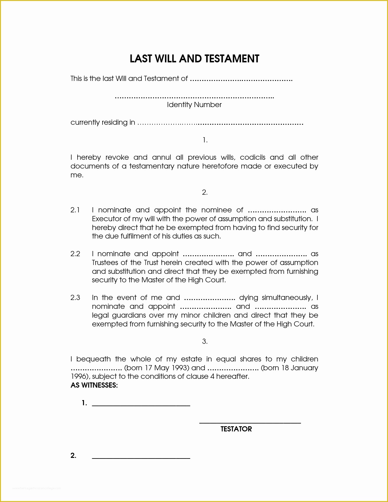 Last Will and Testament Texas Free Template Of Free Line Last Will and Testament Template