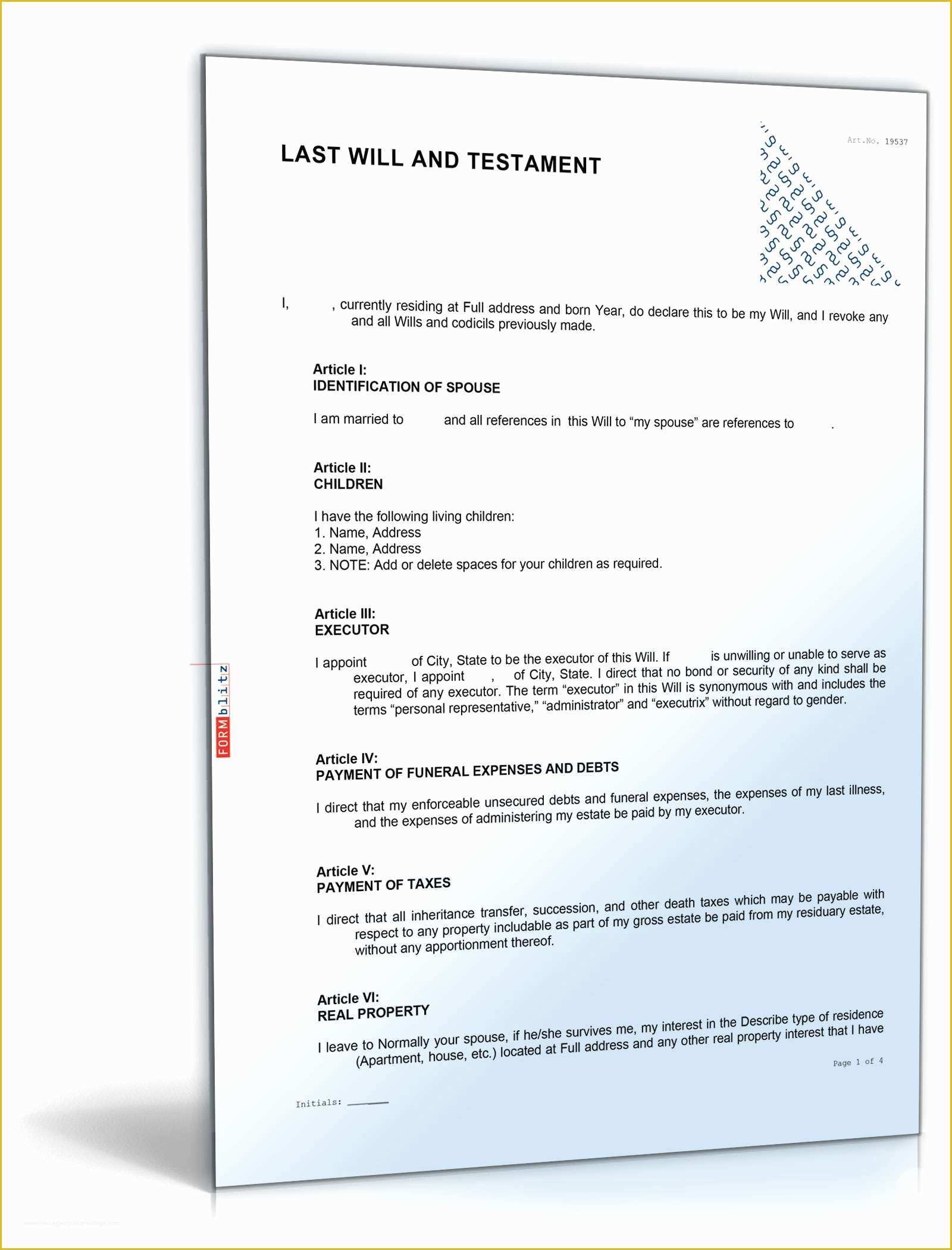 Last Will and Testament Texas Free Template Of Texas Last Will and Testament Quickly Blank Direct to