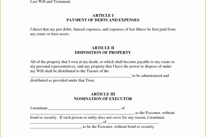 Last Will Templates Free Printable Of Last Will and Testament Template Free Printable Documents