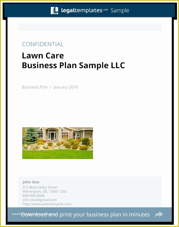 Lawn Care Business Plan Template Free Of Lawn Care Business Plan Sample