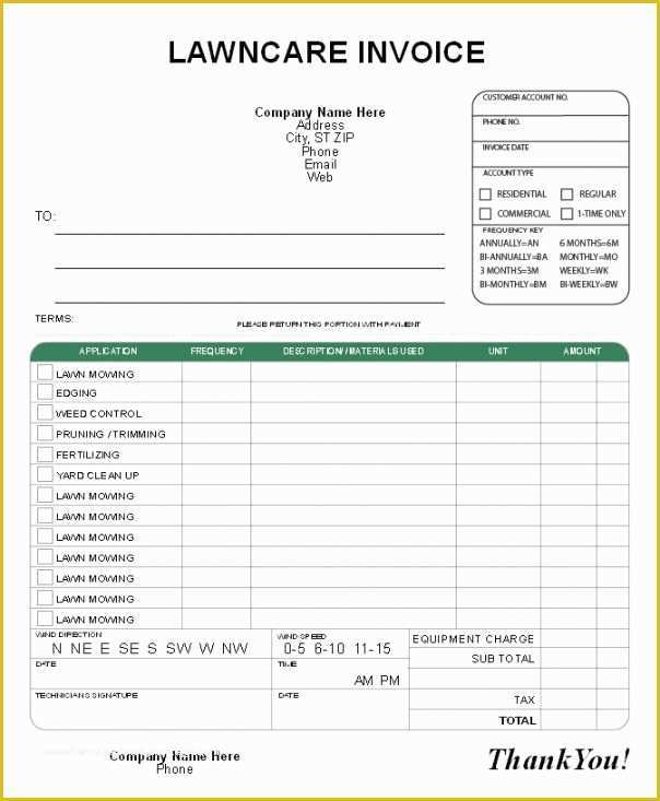 Lawn Care Business Plan Template Free Of Lawn Care Invoice Template