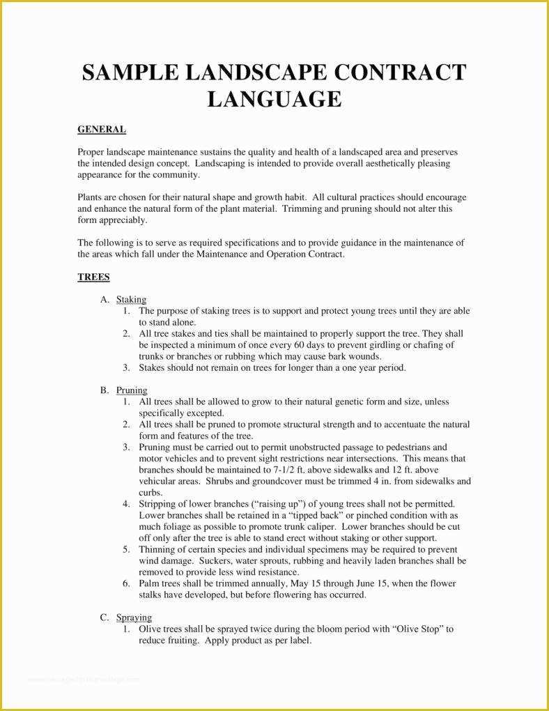 Lawn Care Contract Template Free Of 6 Landscaping Services Contract Templates Pdf