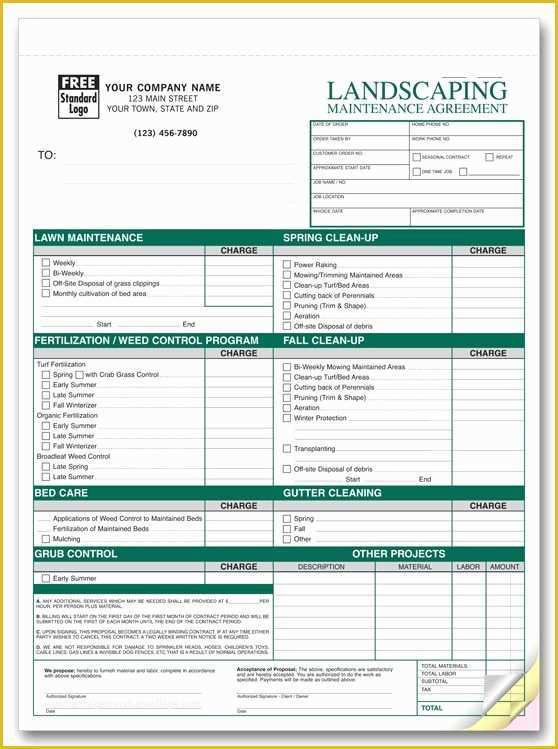 Lawn Care Contract Template Free Of Free Printable Lawn Service Contract form Generic